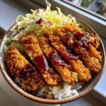 japanese katsu bowls with tonkatsu sauce