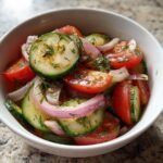 marinated cucumbers onions and tomatoes