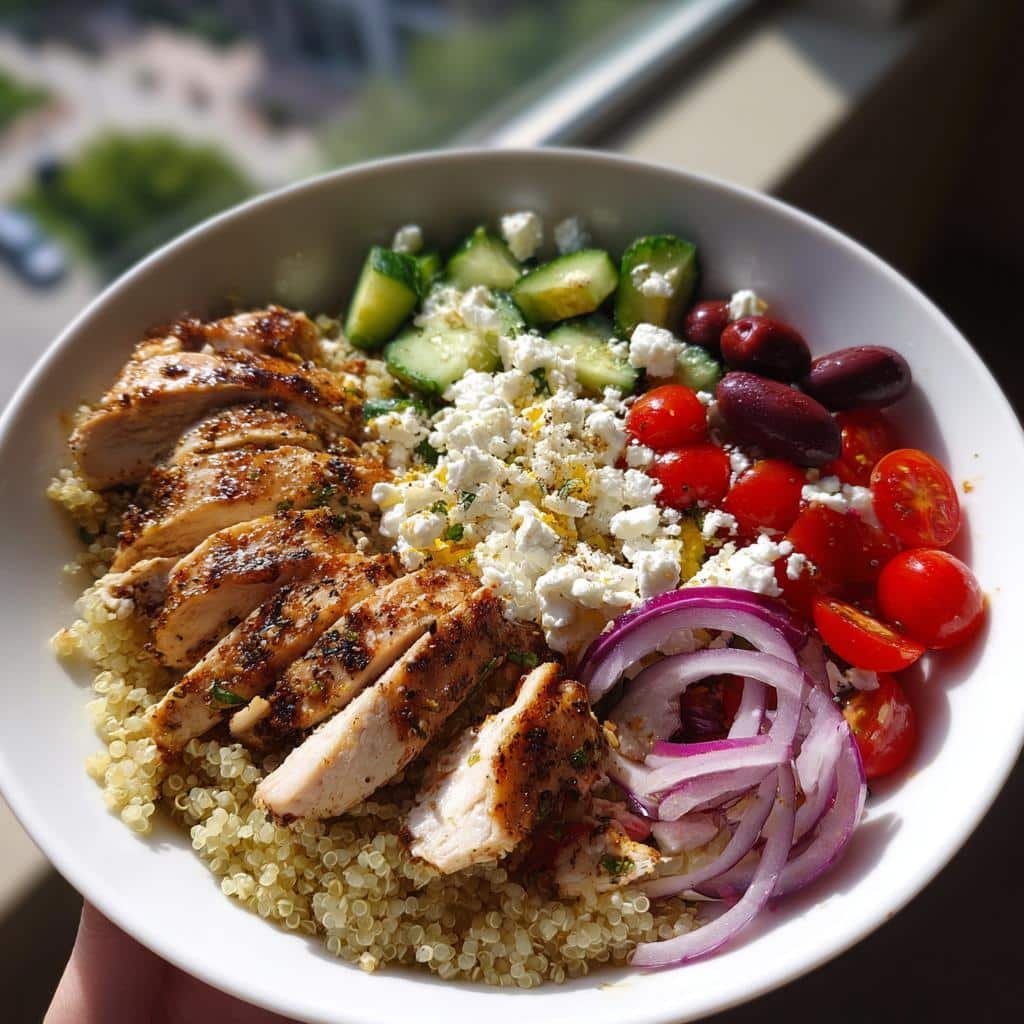 mediterranean chicken bowl - detail 1