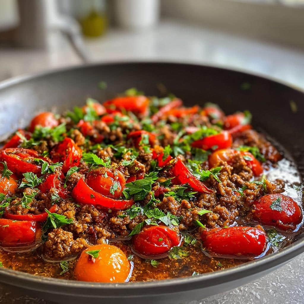 mediterranean ground beef stir fry recipe - detail 1