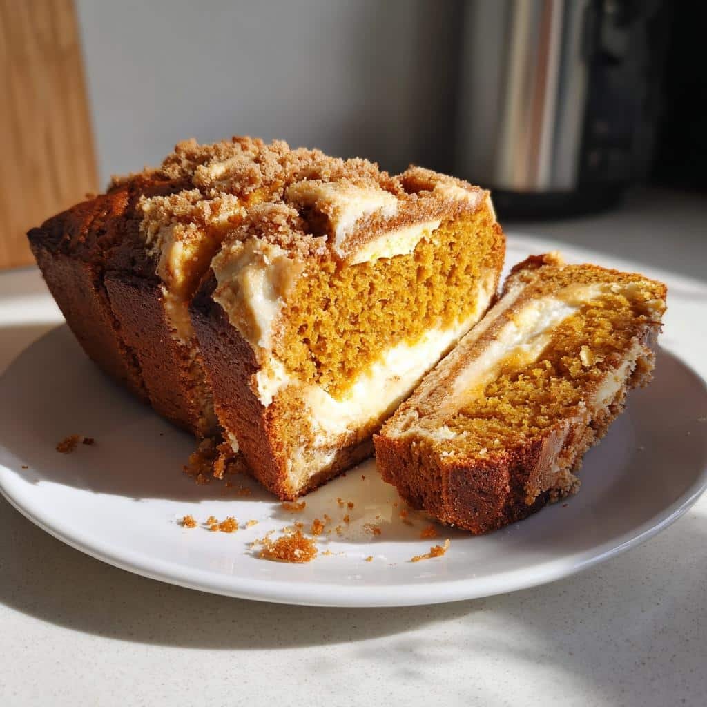 pumpkin bread with maple cream cheese filling - detail 1