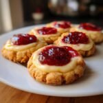 raspberry cheesecake thumbprint cookies