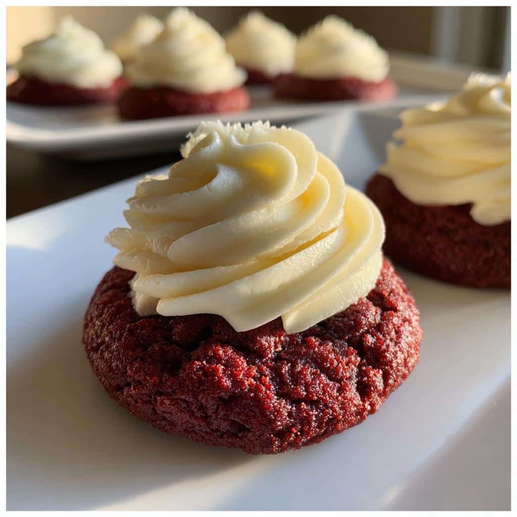 red velvet cookies with cream cheese frosting