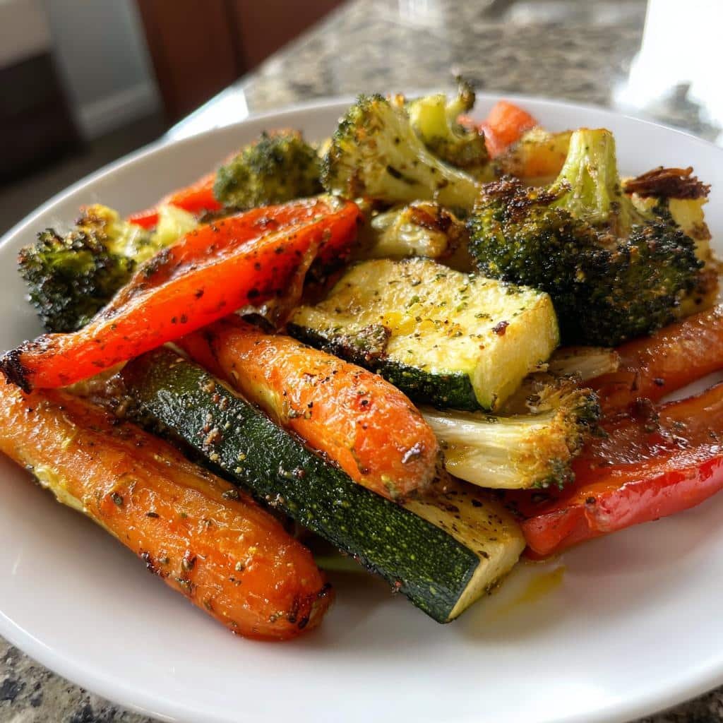 roasted air fryer vegetables - detail 1