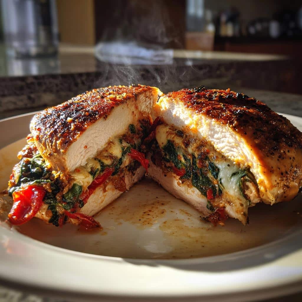 Irresistible Roasted Red Pepper Spinach Mozzarella Stuffed Chicken 3 roasted red pepper spinach mozzarella stuffed chicken - detail 1