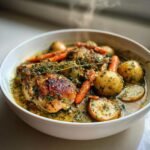 rustic chicken potato stew with carrot herbs
