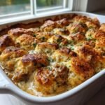 sausage loaded biscuit gravy bake