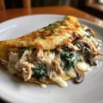 savory spinach mushroom chicken crepes