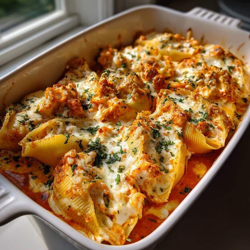 seafood stuffed shells - detail 1