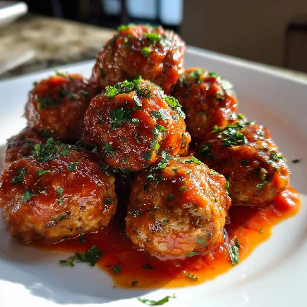 slow cooker turkey meatballs - detail 1
