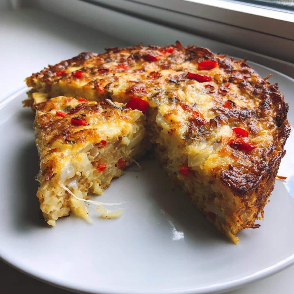 Spanish Tortilla Inspired Quiche with Hashbrown Crust - 4 Secrets to Crispy Perfection 3 spanish tortilla inspired quiche with hashbrown crust - detail 1