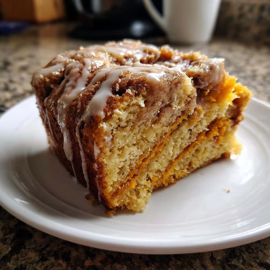 sweet potato cinnamon roll cake - detail 1
