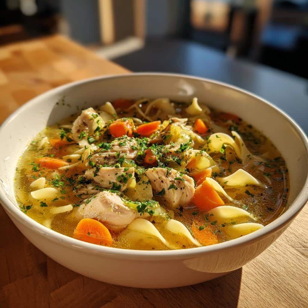 the coziest chicken noodle soup