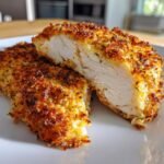 air fryer parmesan crusted chicken is a must try