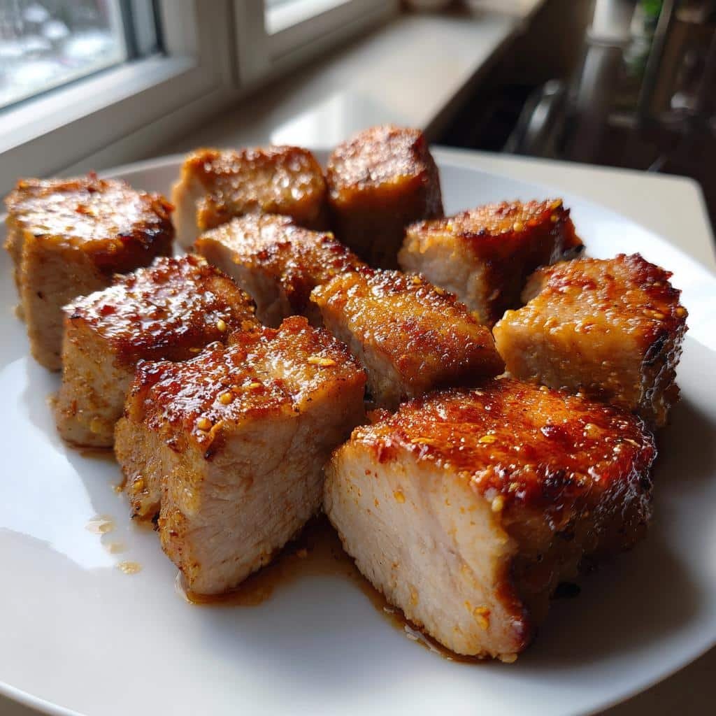 15-Minute Air Fryer Pork Chop Bites - Irresistibly Crispy & Juicy 3 air fryer pork chop bites are a delicious treat - detail 1