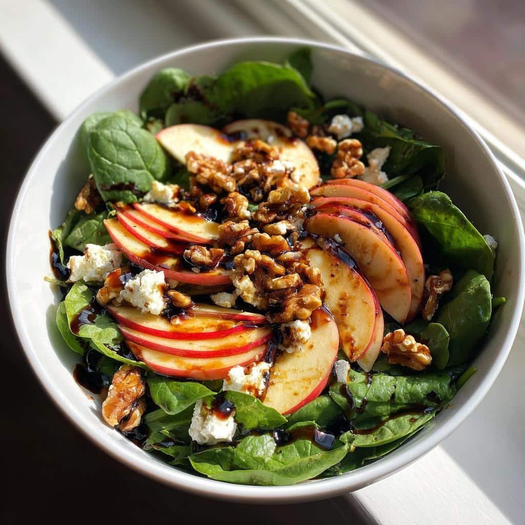 10-Minute Apple Feta Spinach Salad - Healthy Perfection 3 apple feta spinach salad is a delicious healthy choice - detail 1