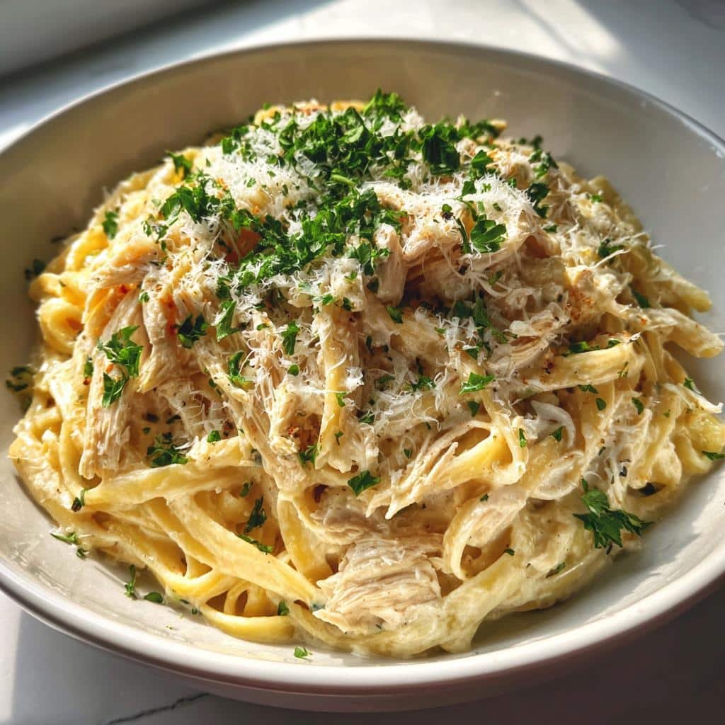 Creamy Chicken Alfredo Crockpot Recipe for 6 Blissful Servings 3 chicken alfredo crockpot recipes delight your family - detail 1