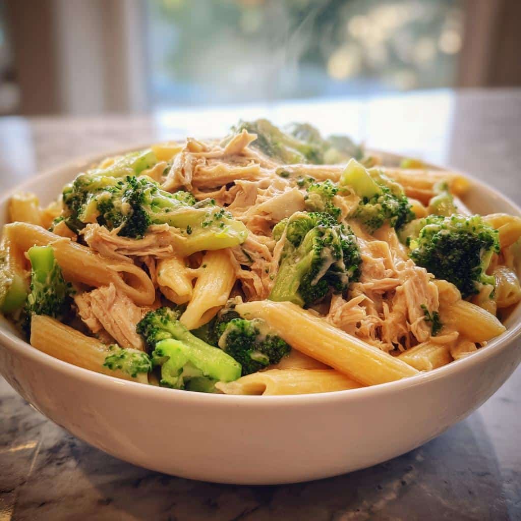 30-Min Chicken Broccoli Pasta Crockpot Recipe - So Easy! 3 chicken broccoli pasta crockpot recipes - detail 1
