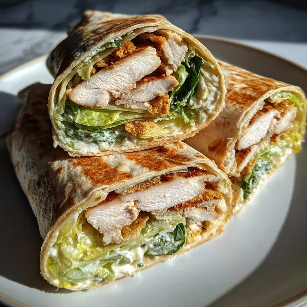 chicken caesar wrap is a delicious and healthy meal - detail 1