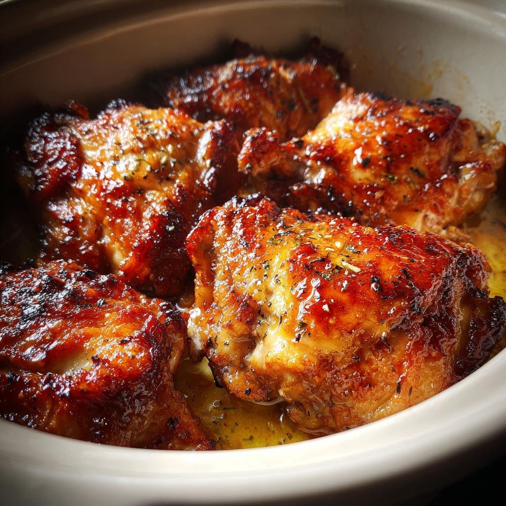 Juicy Crockpot Chicken Thighs Recipe in Just 6 Hours 3 chicken thigh crockpot recipes easy - detail 1