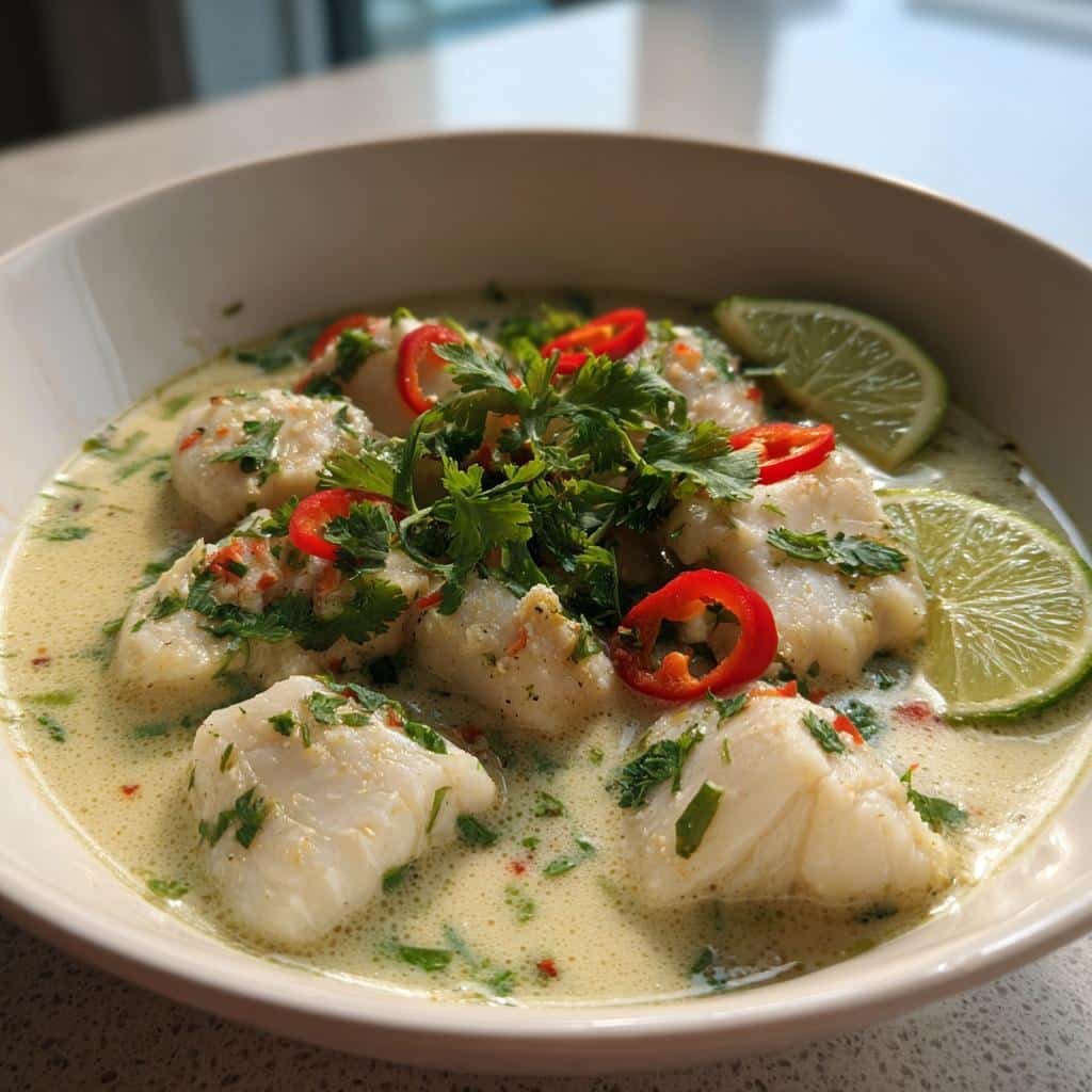 Creamy Coconut Lime Fish Soup Ready in 25 Minutes 3 coconut lime fish soup is a delicious recipe - detail 1