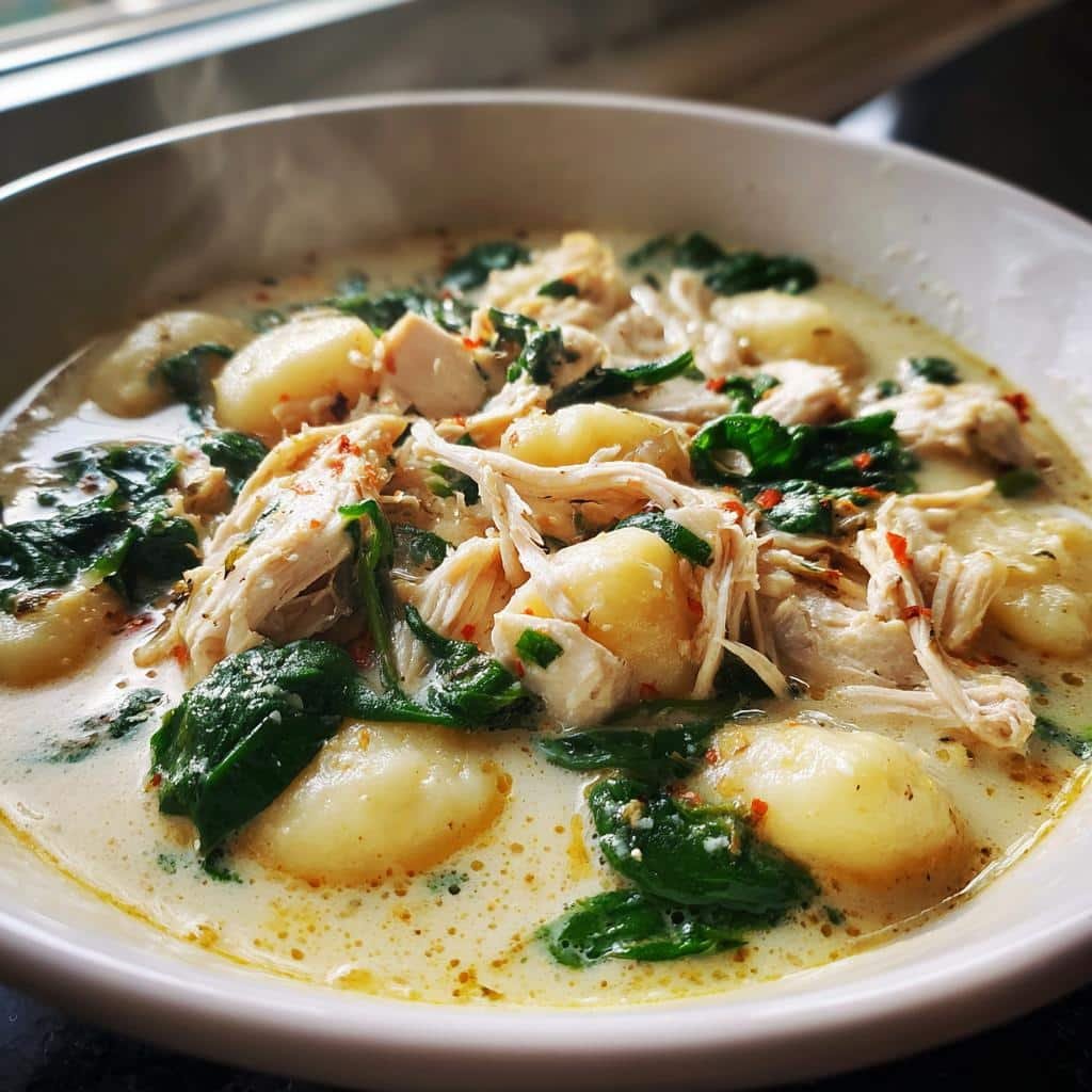 35-Minute Creamy Chicken Gnocchi Soup - Comfort in a Bowl 3 creamy chicken gnocchi soup is a comforting delight - detail 1