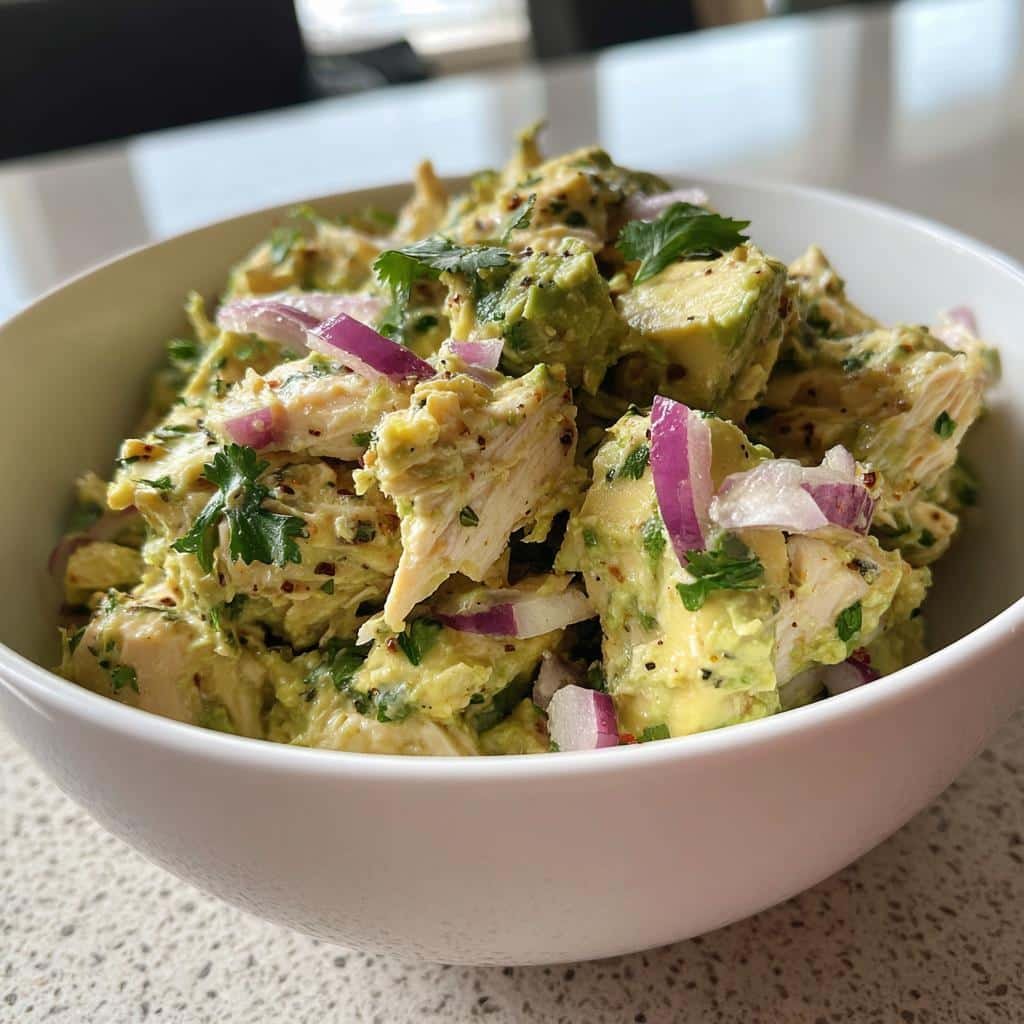 healthy avocado chicken salad is a nutritious choice - detail 1