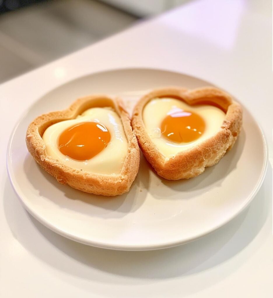 heart shaped eggs romantic breakfast recipe
