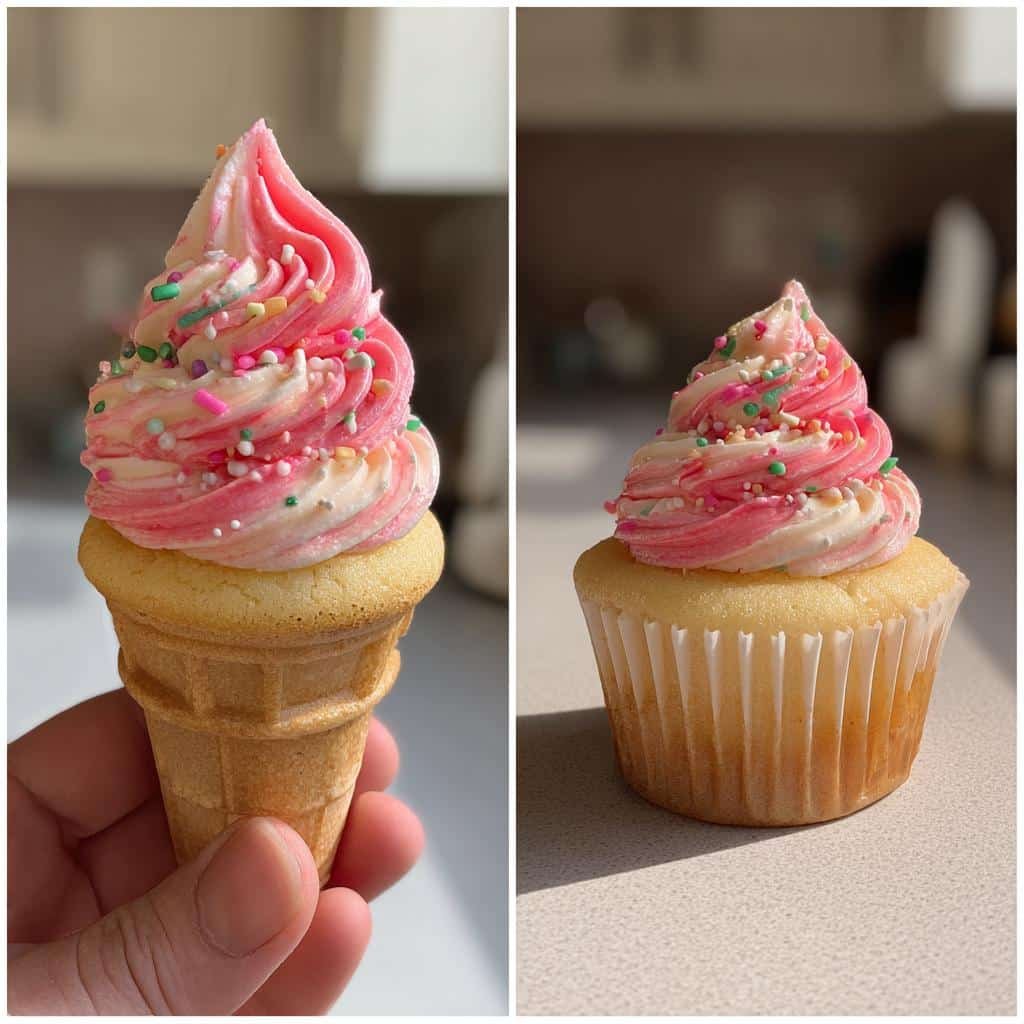 ice cream cone cupcakes valentines day - detail 1