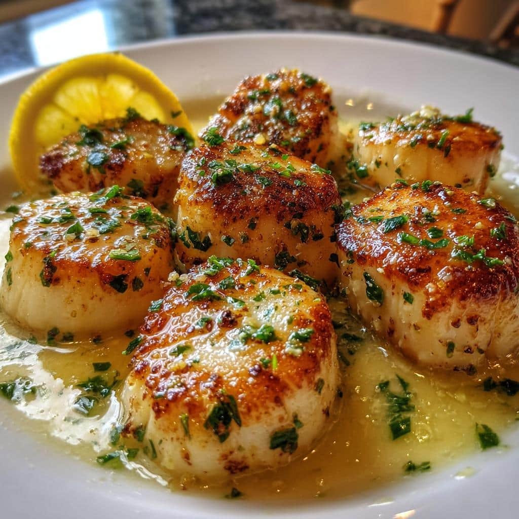 15-Minute Lemon Butter Scallops: A Heavenly Seafood Masterpiece 3 lemon butter scallops are a delicious seafood delight - detail 1