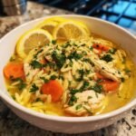 lemon chicken orzo soup is a comforting dish