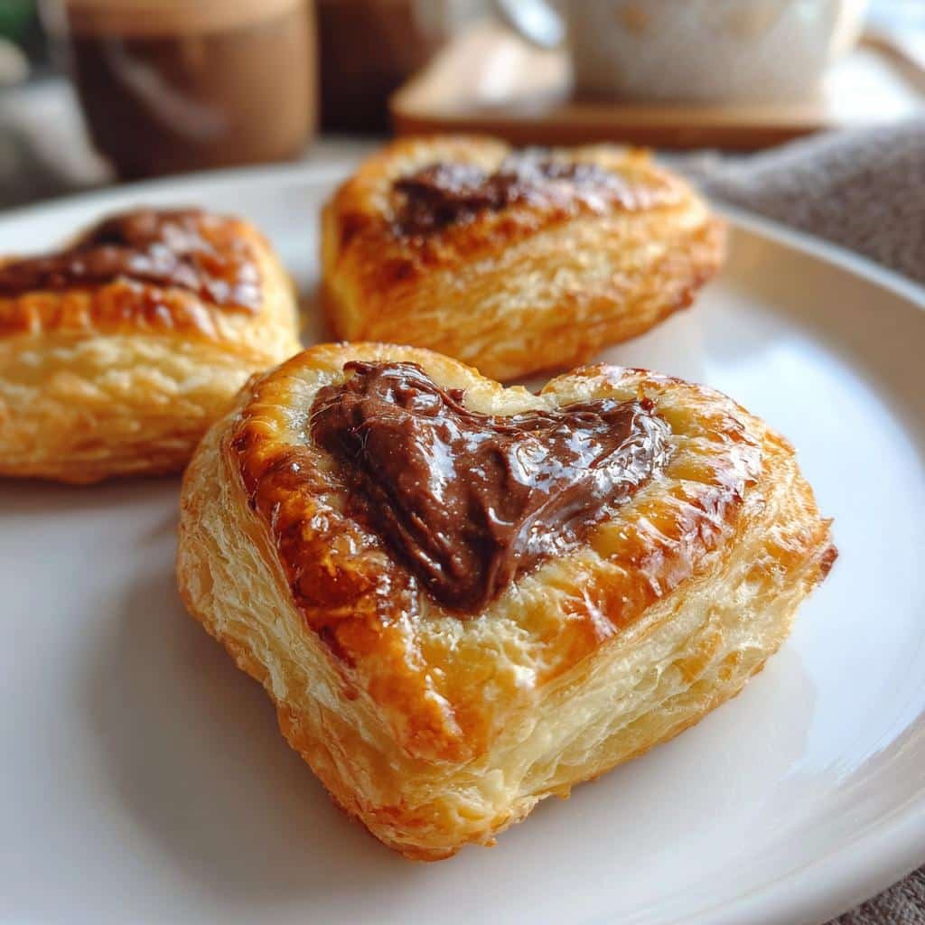 nutella puff pastry valentines recipe - detail 1