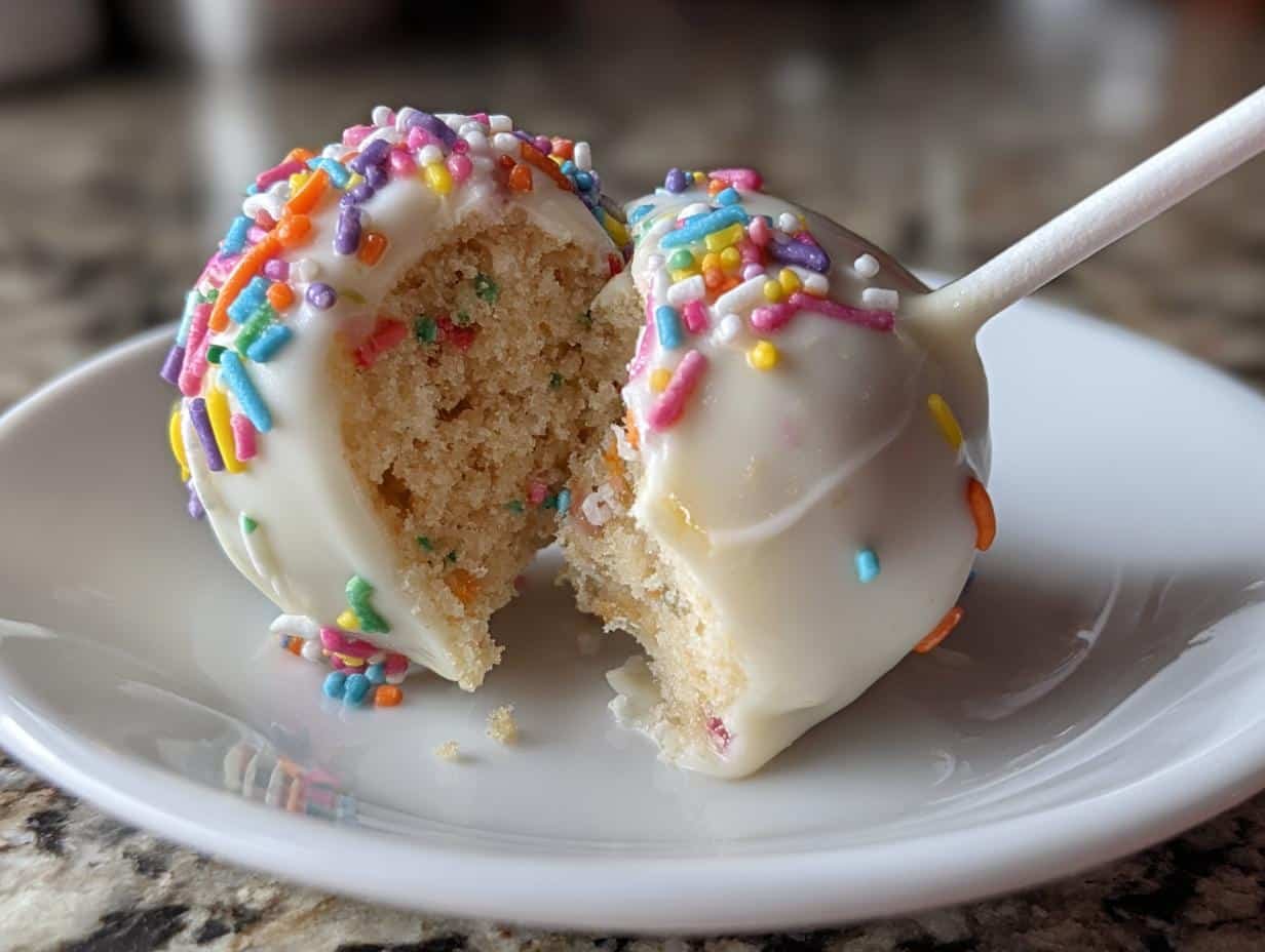 2-Ingredient Starbucks Copycat Birthday Cake Pops You’ll Adore 3 starbucks copycat birthday cake pops are delicious treats - detail 1