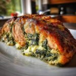 stuffed salmon with spinach feta is delicious