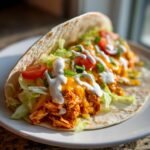 cheesy buffalo chicken burritos