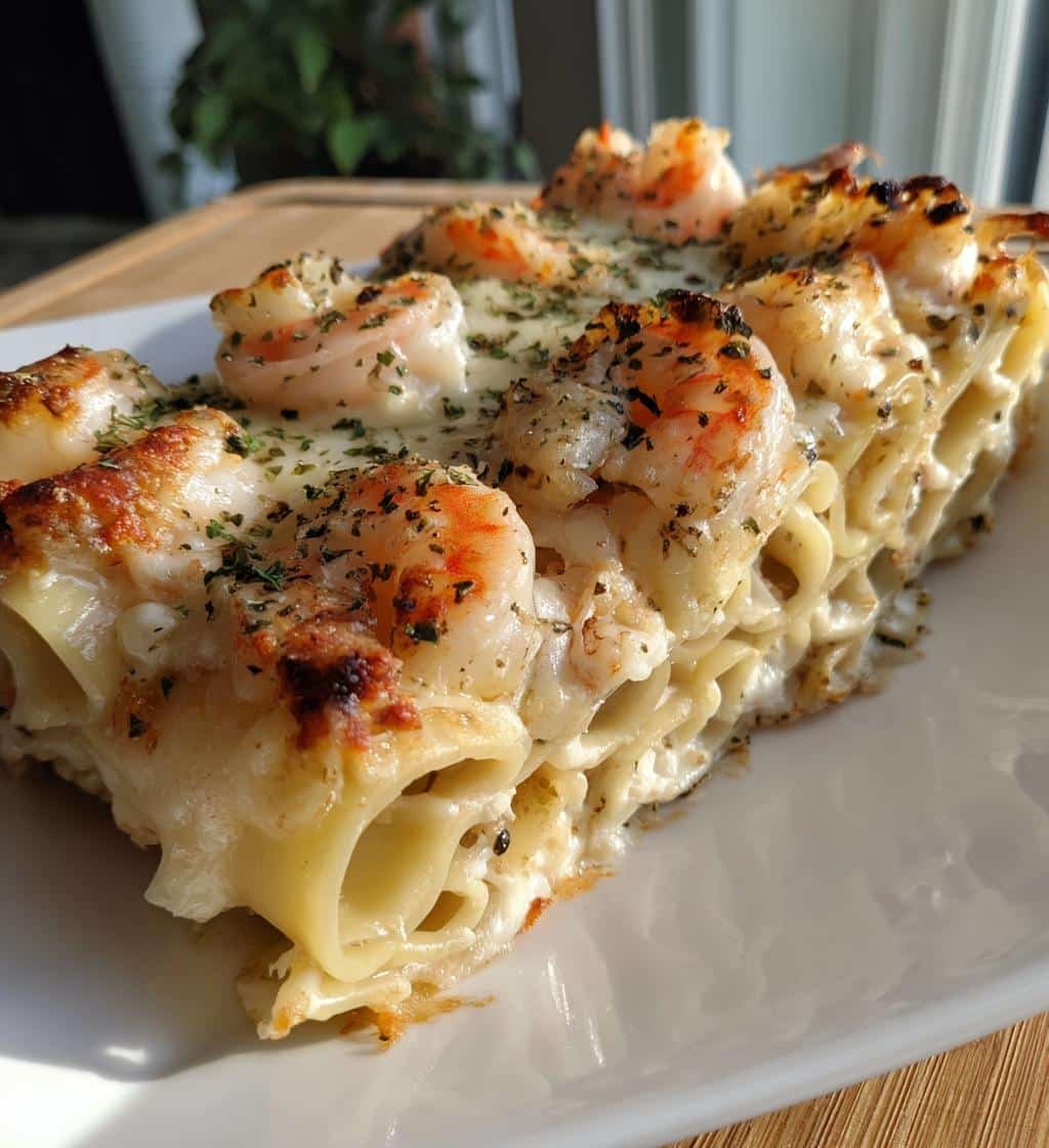 cheesy shrimp alfredo roll ups - detail 1