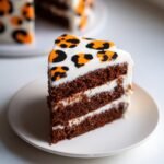 cheetah print heart cake