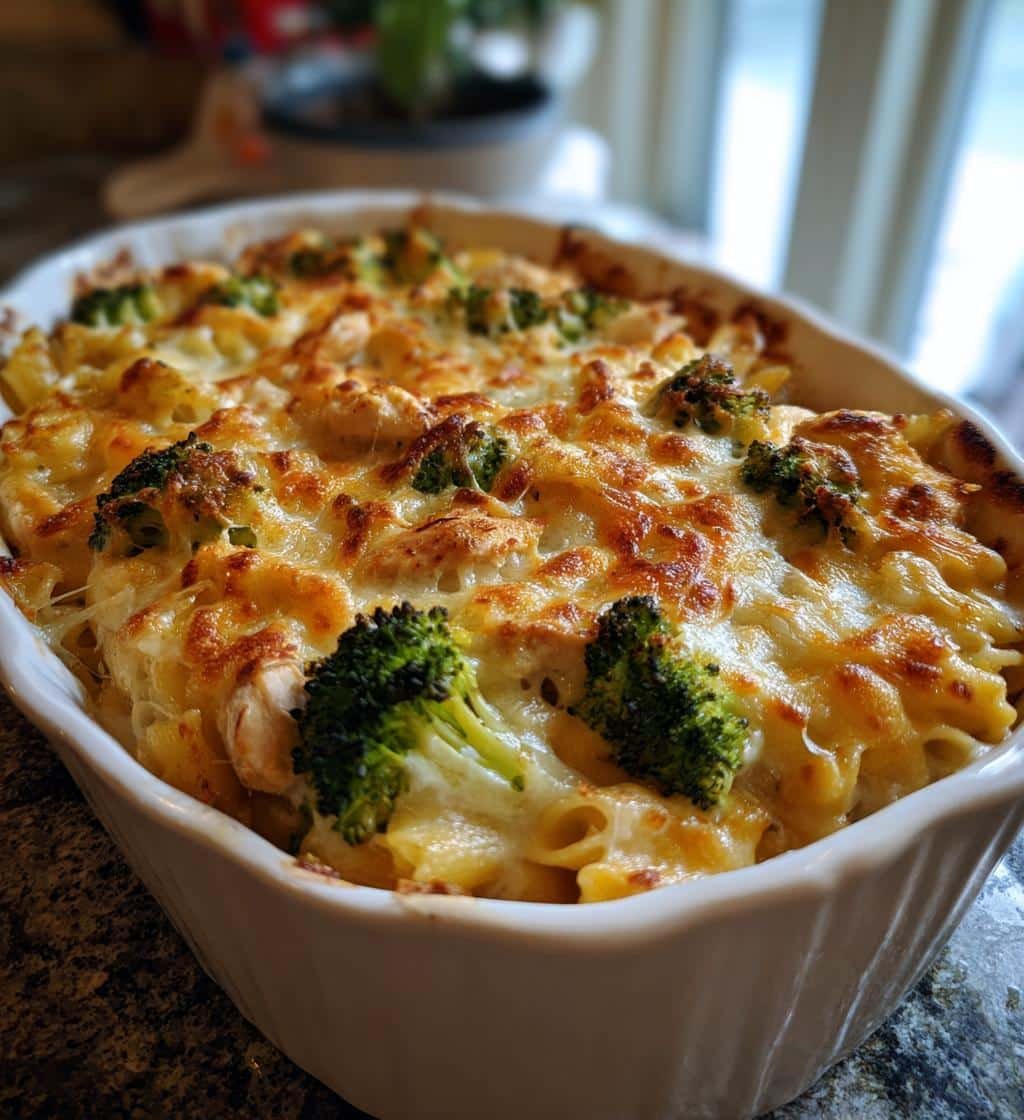 chicken broccoli pasta bake - detail 1