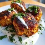 chicken kofta with garlic yogurt sauce