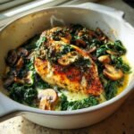chicken spinach mushroom low carb oven dish