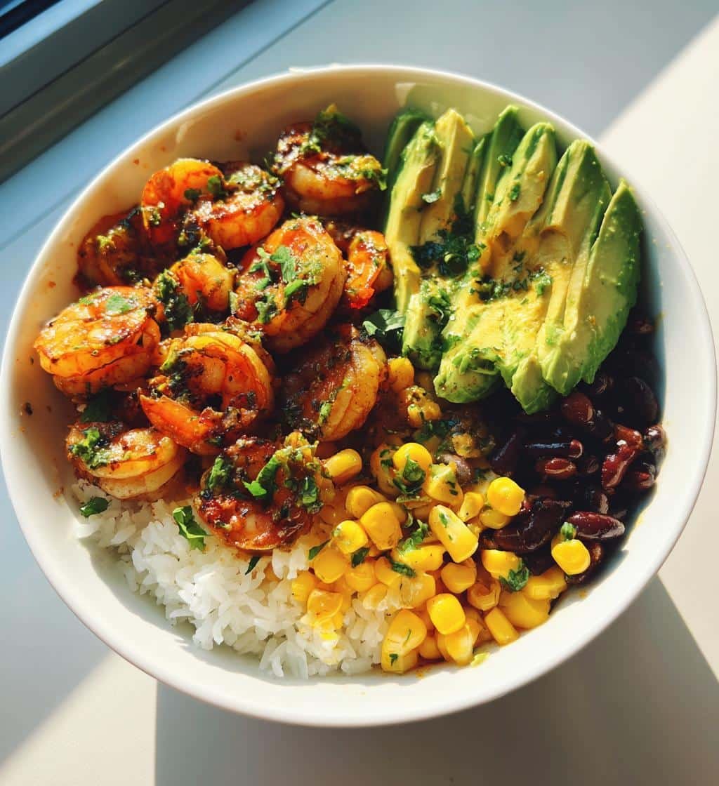 cilantro lime shrimp bowl - detail 1