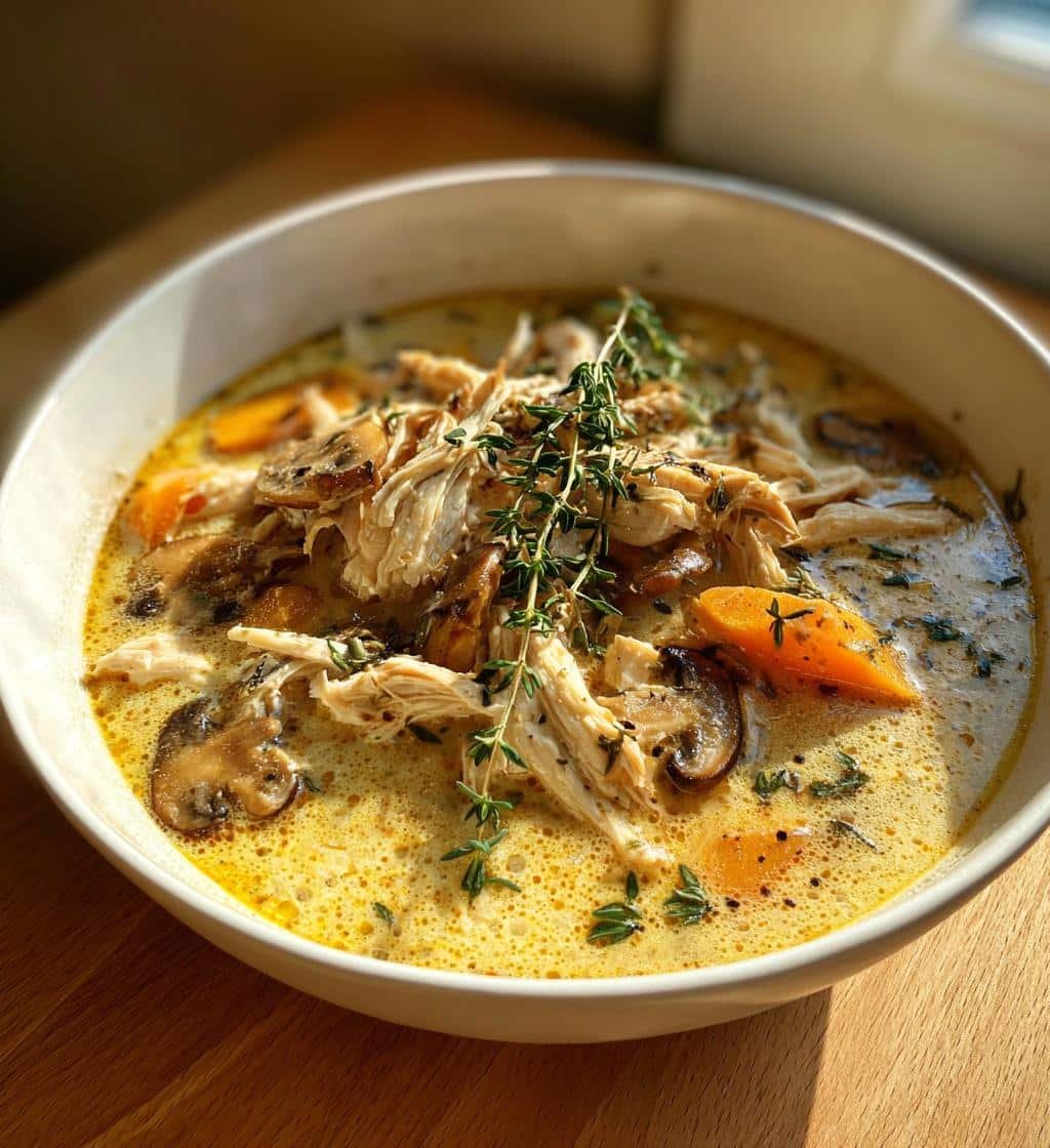 30-Minute Creamy Rotisserie Chicken Mushroom Soup Bliss 3 creamy rotisserie chicken mushroom soup - detail 1