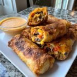 crispy baked southwest chicken eggrolls with spicy dipping sauce