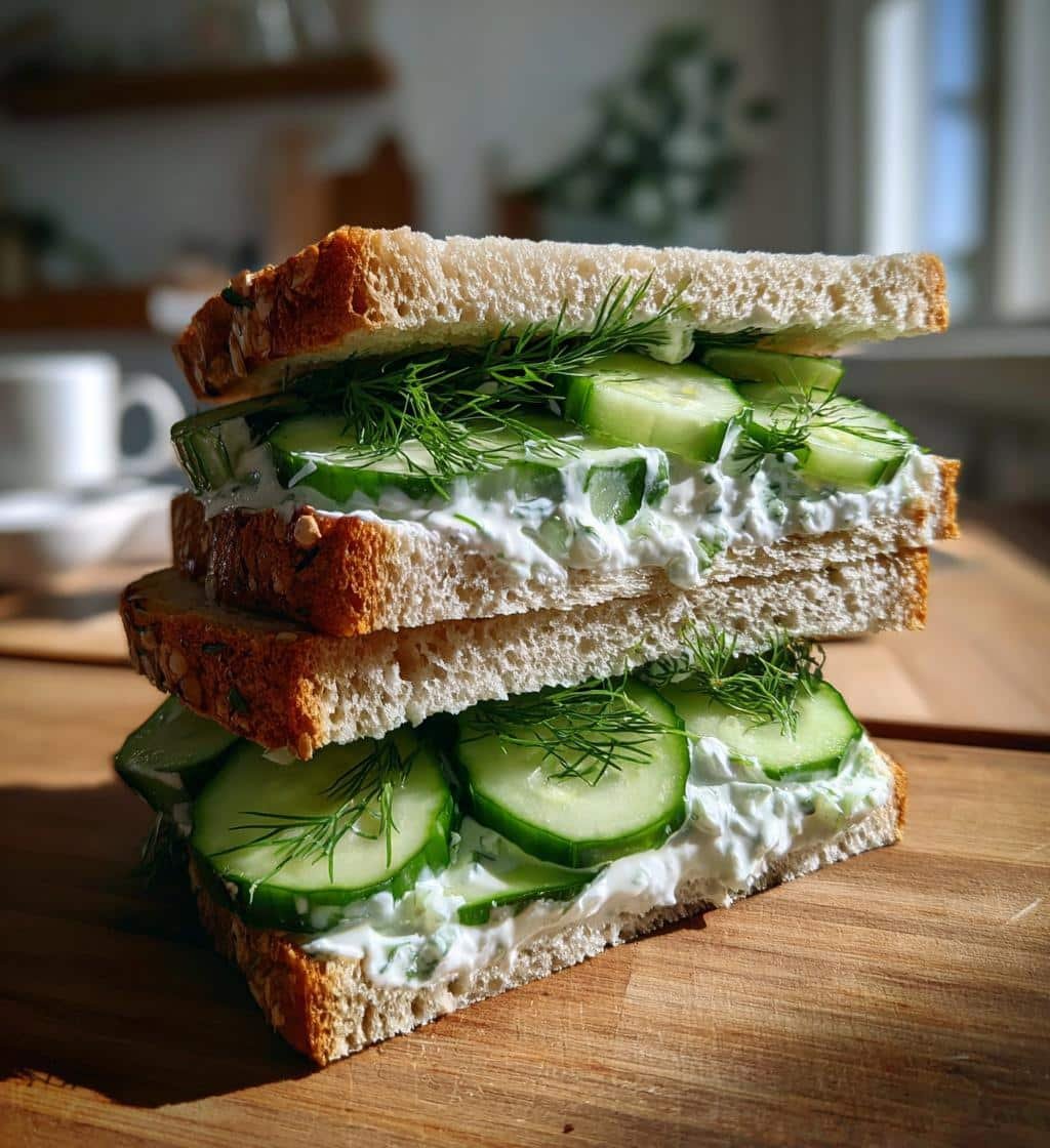 cucumber salad sandwiches - detail 1