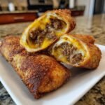 delicious cheeseburger eggrolls