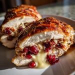 delicious cranberry brie stuffed chicken for christmas