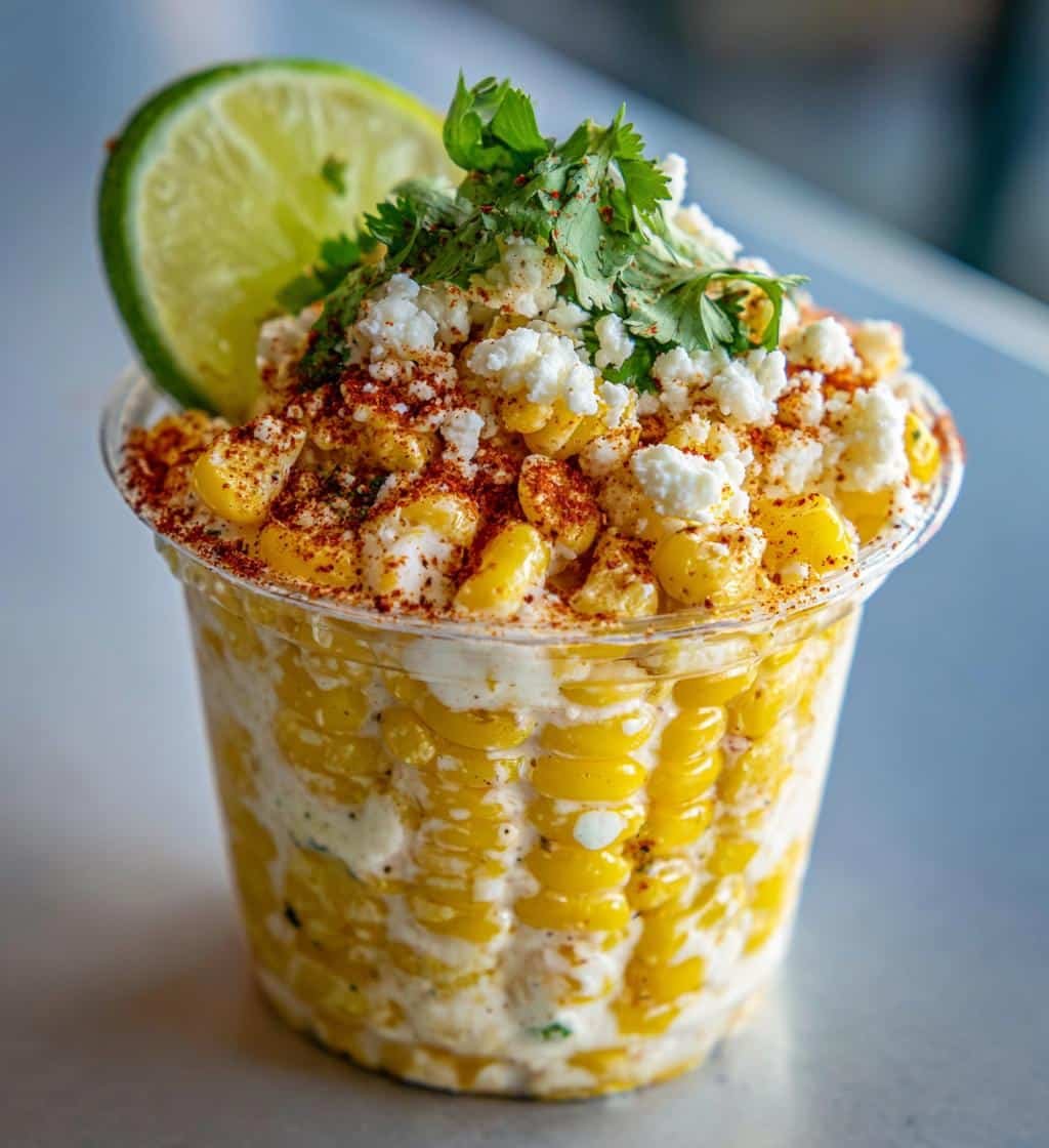 elote corn in a cup - detail 1