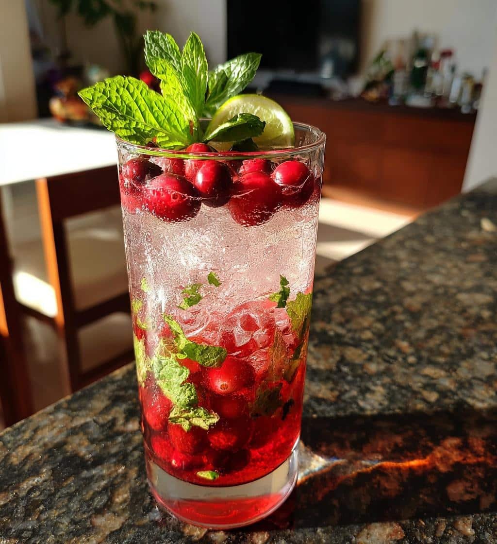 festive christmas cranberry mojito recipe for cheer - detail 1