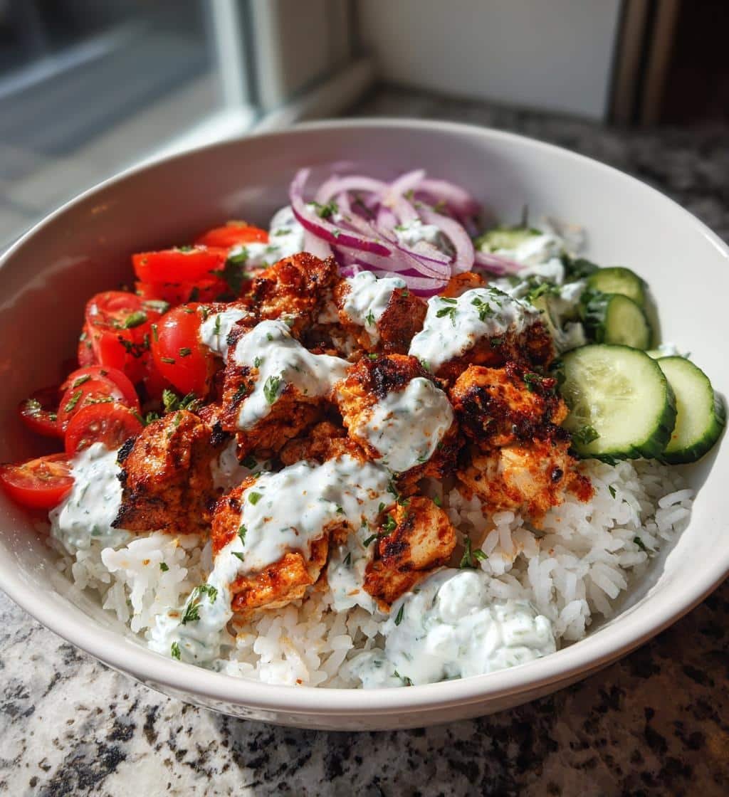 35-Min Greek Chicken Rice Bowl with Creamy Tzatziki Magic 3 greek chicken rice bowl with creamy tzatziki - detail 1