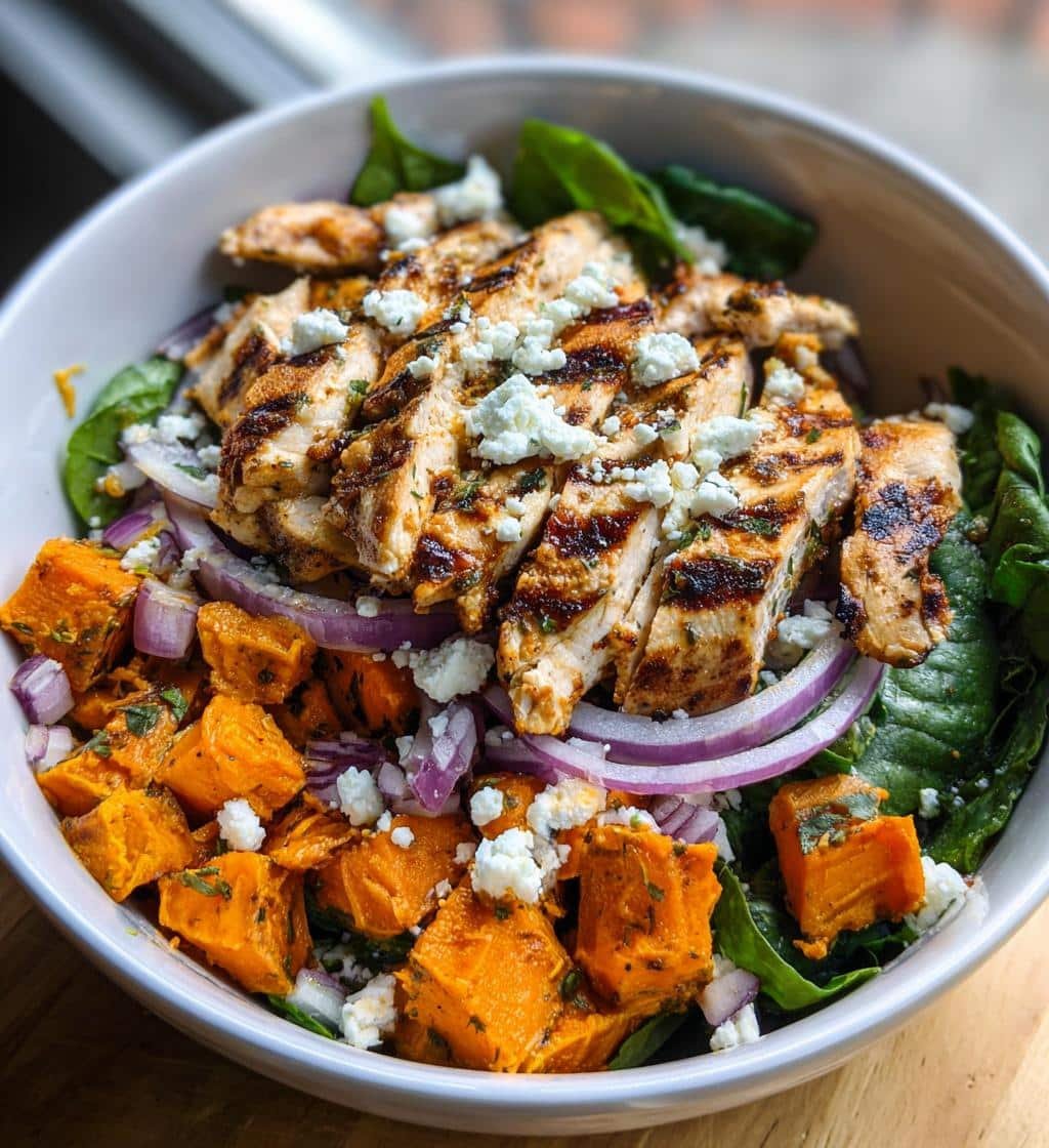 grilled chicken sweet potato bowl - detail 1